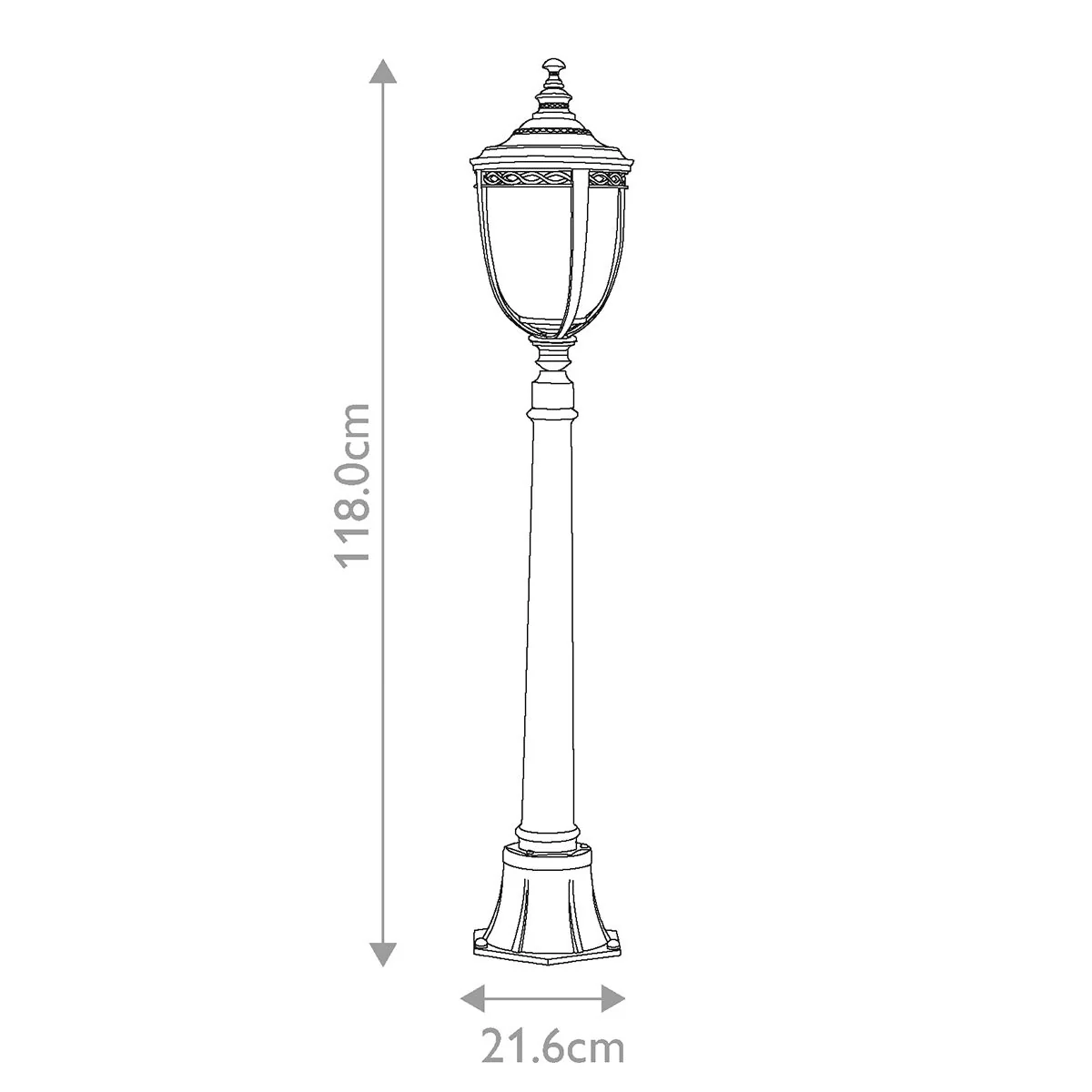 English Bridle 3 Light Medium/Large Pillar Lantern - Black/British Bronze IP44 E14 - Image 18
