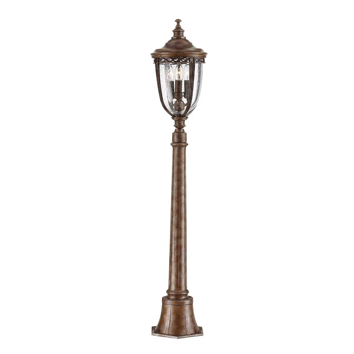 English Bridle 3 Light Medium/Large Pillar Lantern - Black/British Bronze IP44 E14 - Image 2