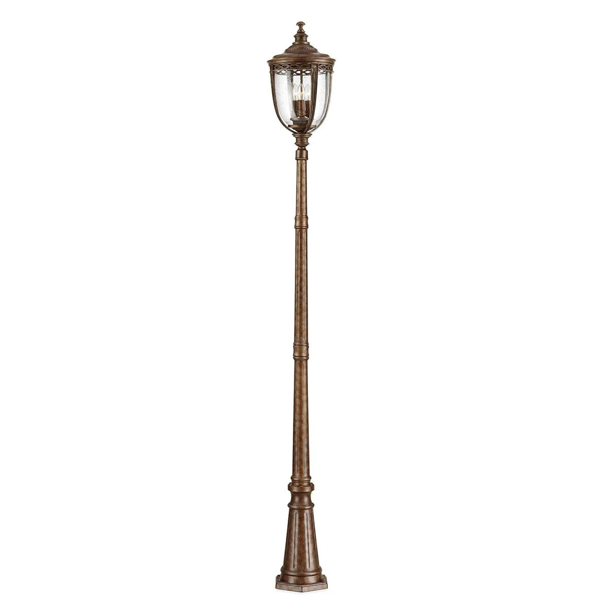 English Bridle 3 Light Medium/Large Pillar Lantern - Black/British Bronze IP44 E14 - Image 4