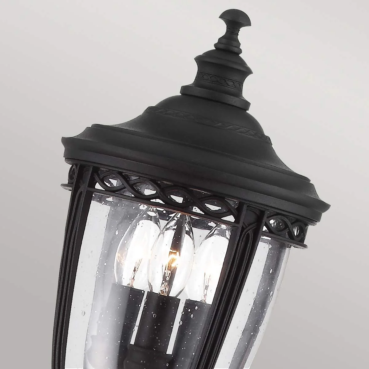 English Bridle 3 Light Medium/Large Pillar Lantern - Black/British Bronze IP44 E14 - Image 5