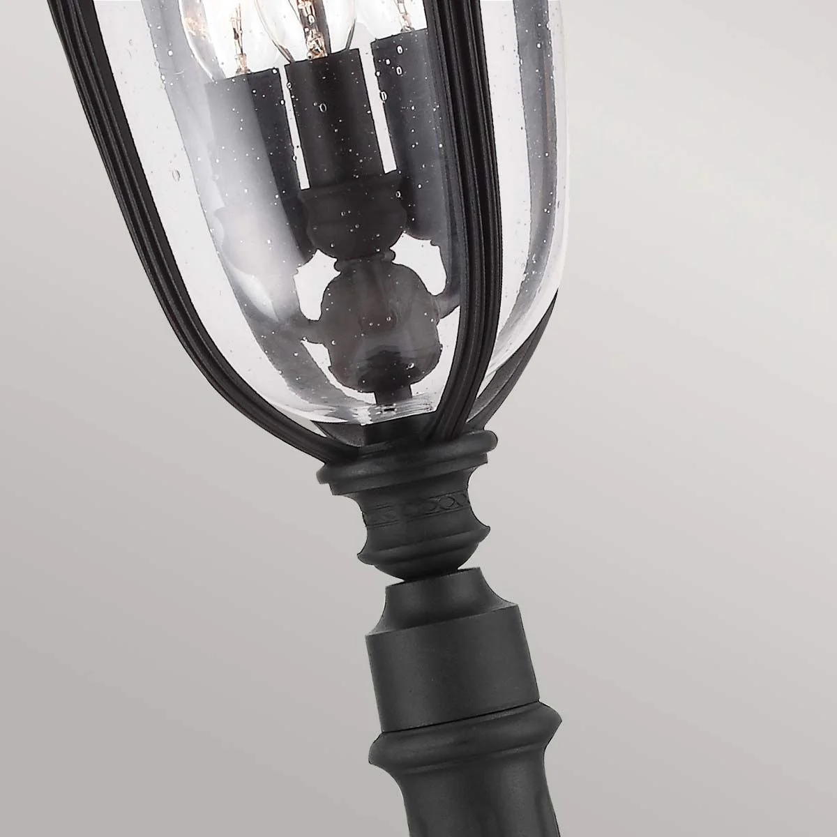 English Bridle 3 Light Medium/Large Pillar Lantern - Black/British Bronze IP44 E14 - Image 6