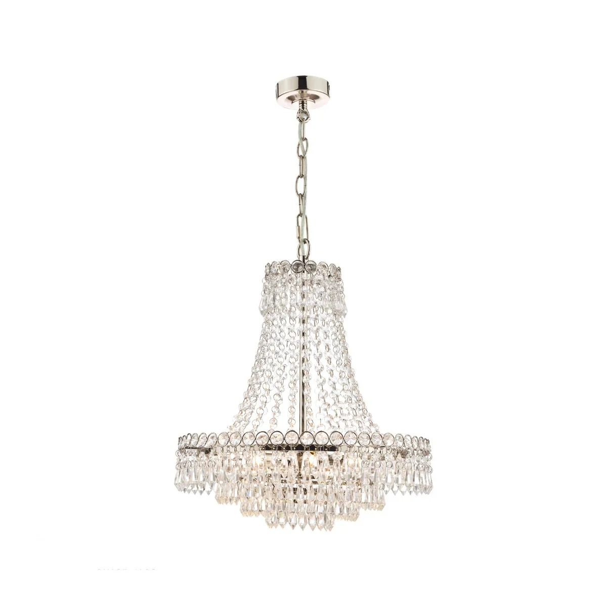 Enid 5lt Chandelier - Matt Antique Brass/ Polished Nickel & Cut Glass - Image 4
