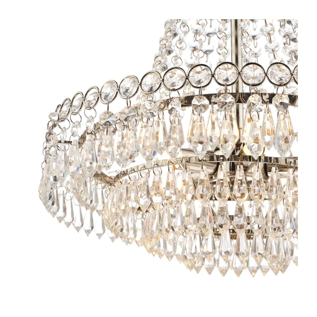 Enid 5lt Chandelier - Matt Antique Brass/ Polished Nickel & Cut Glass - Image 5