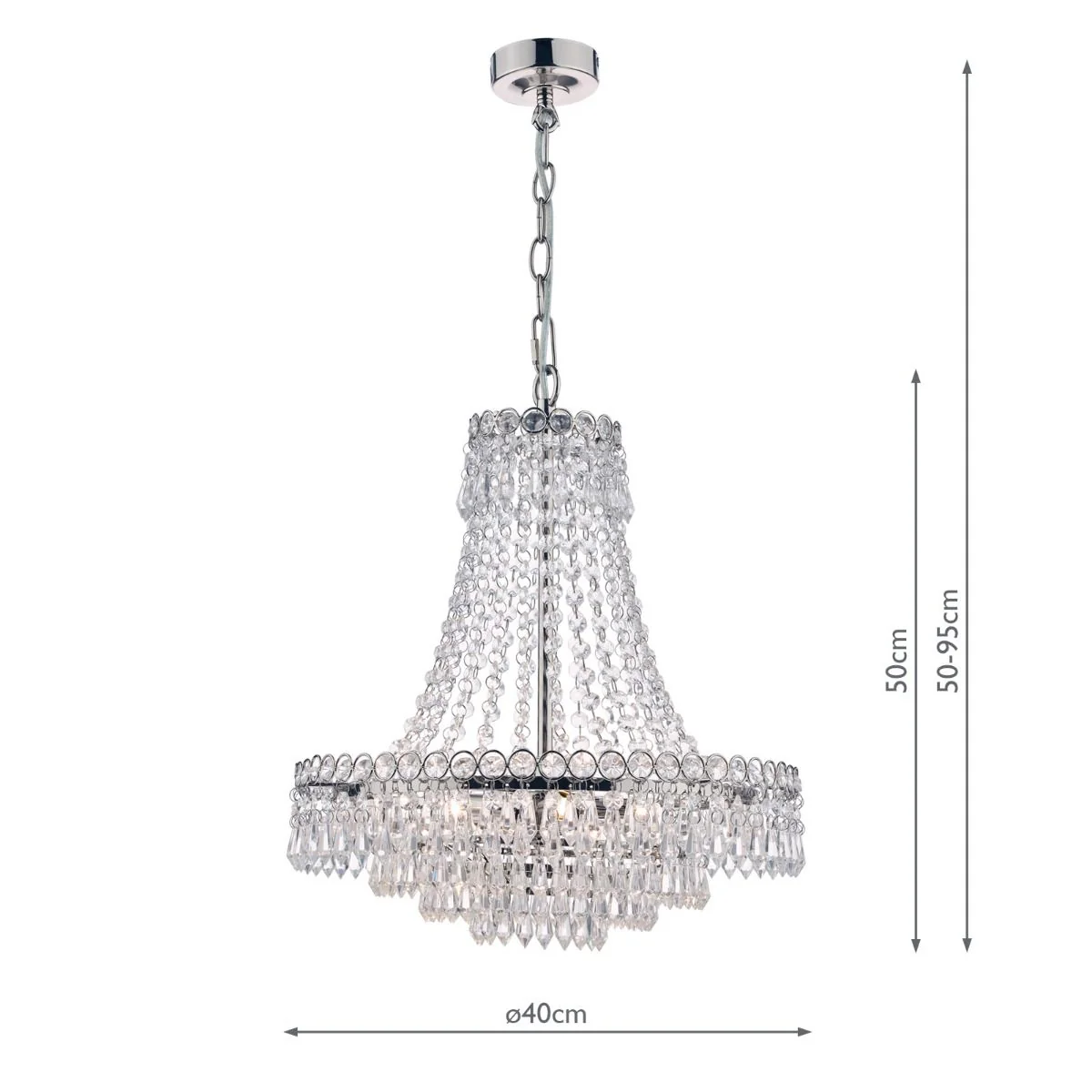Enid 5lt Chandelier - Matt Antique Brass/ Polished Nickel & Cut Glass - Image 6