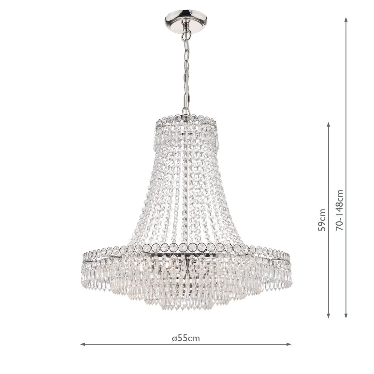 Enid Grand 5lt Chandelier Matt Antique Brass/ Polished Nickel & Cut Glass - Image 8