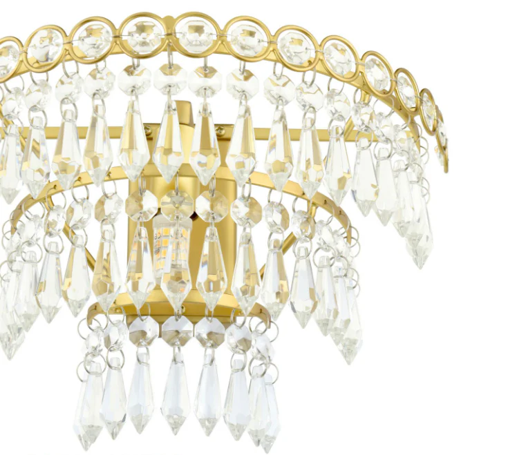 Enid Wall Light Faceted Glass and Matt Antique Brass - Image 2