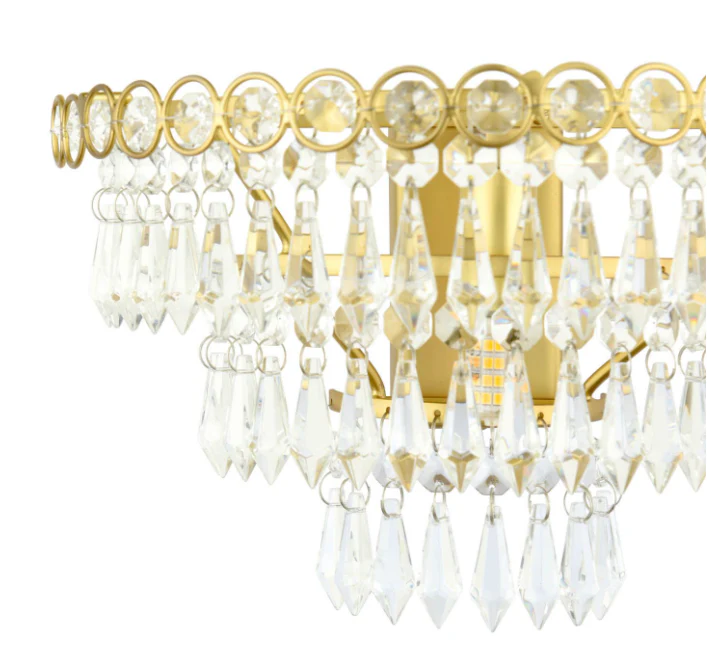 Enid Wall Light Faceted Glass and Matt Antique Brass - Image 3