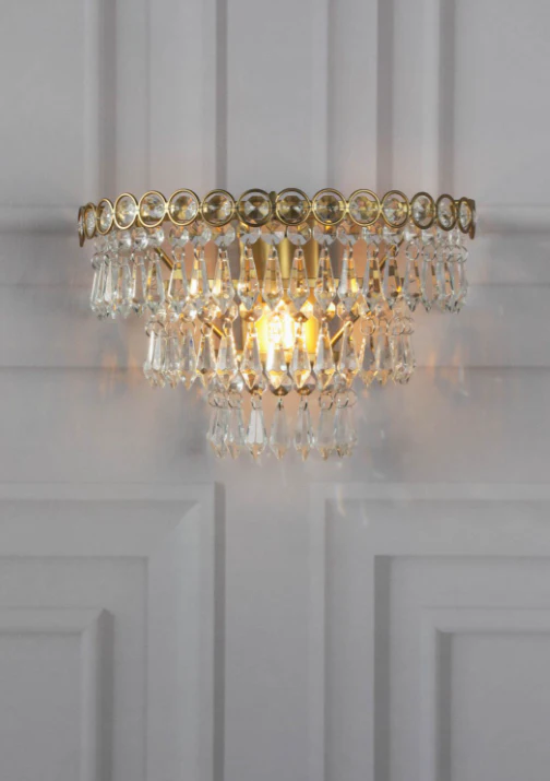 Enid Wall Light Faceted Glass and Matt Antique Brass - Image 4