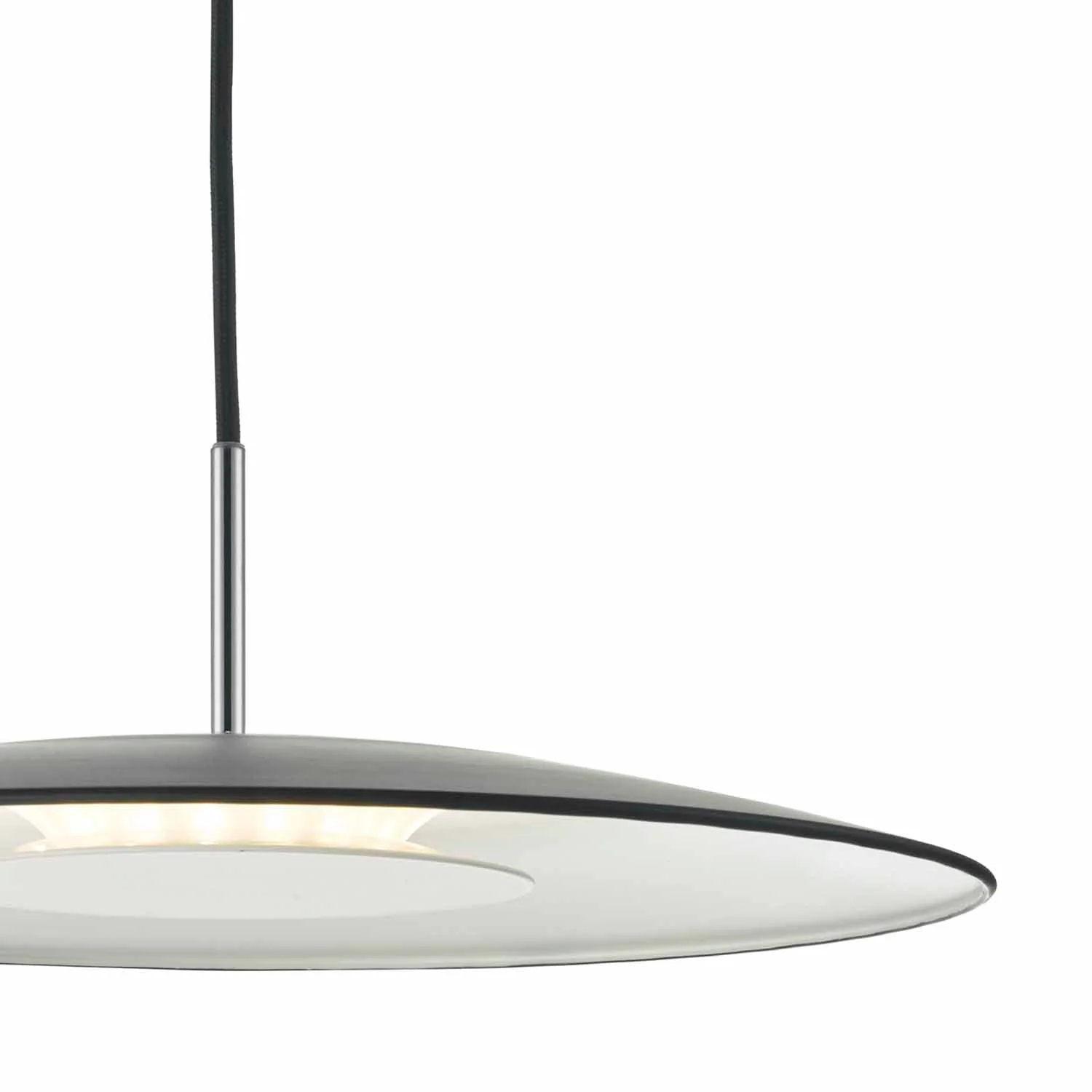 Enoch Pendant Matt Black & Stainless Steel LED - Image 3