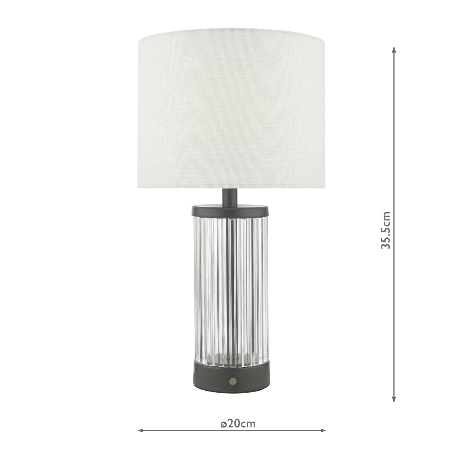 Enrico Rechargeable Table Lamp Polished Nickel/Satin Black and Glass With Shade Integrated LED - Image 16