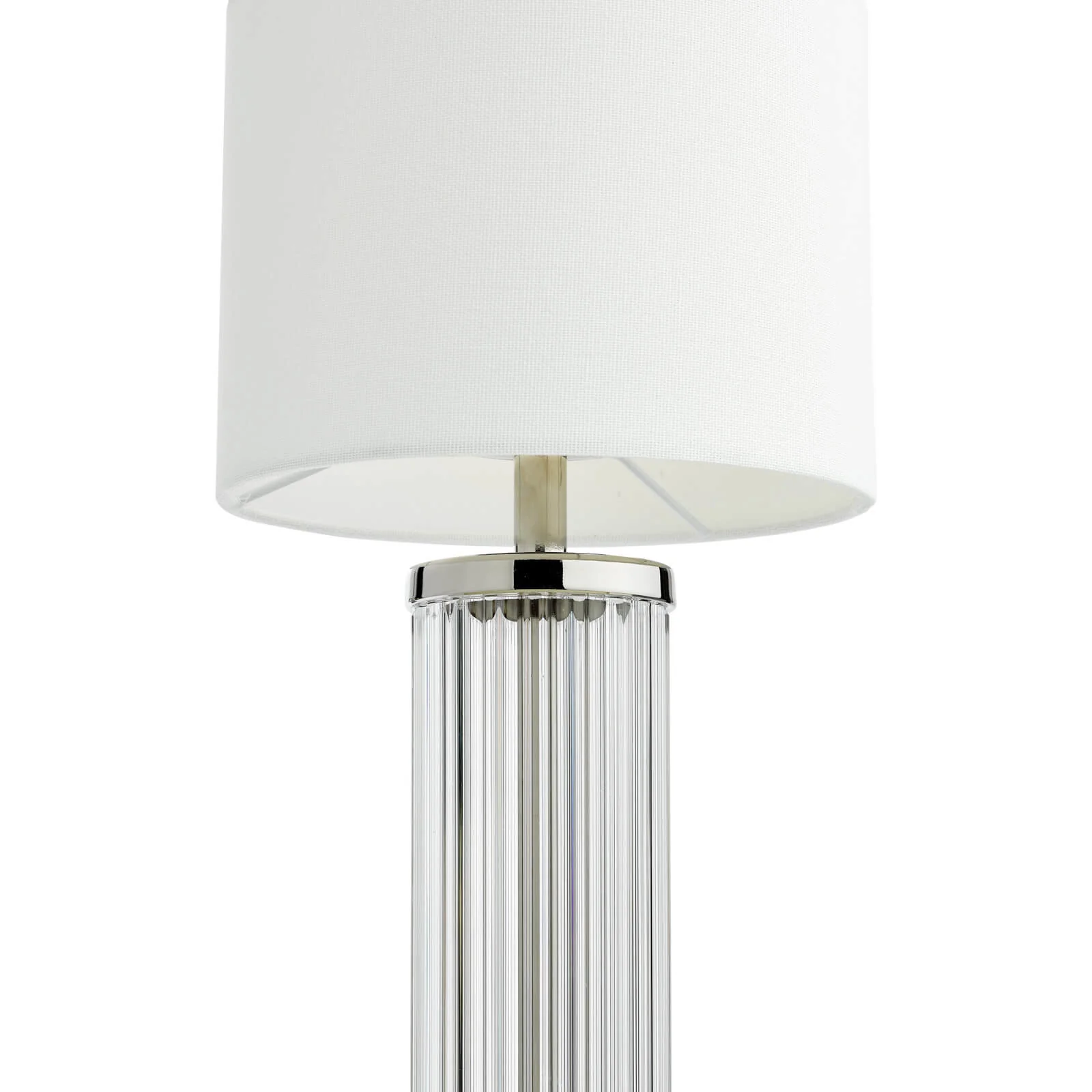 Enrico Rechargeable Table Lamp Polished Nickel/Satin Black and Glass With Shade Integrated LED - Image 3