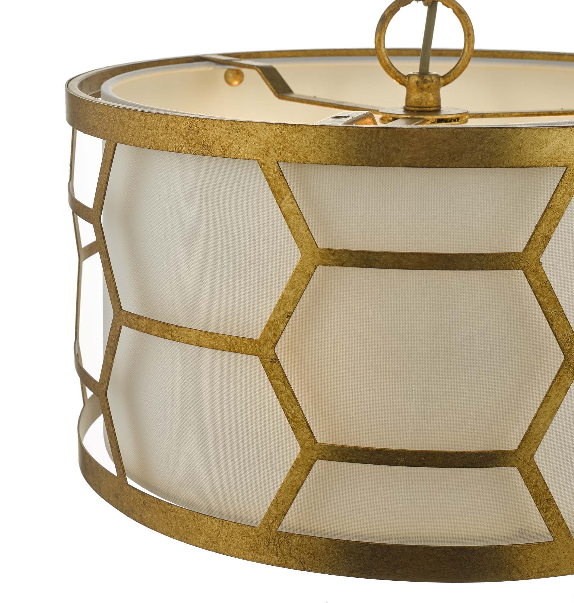 Epstein 3/4Lt Hanging Shade Ceiling Light - Gold With Ivory Shade - Image 2
