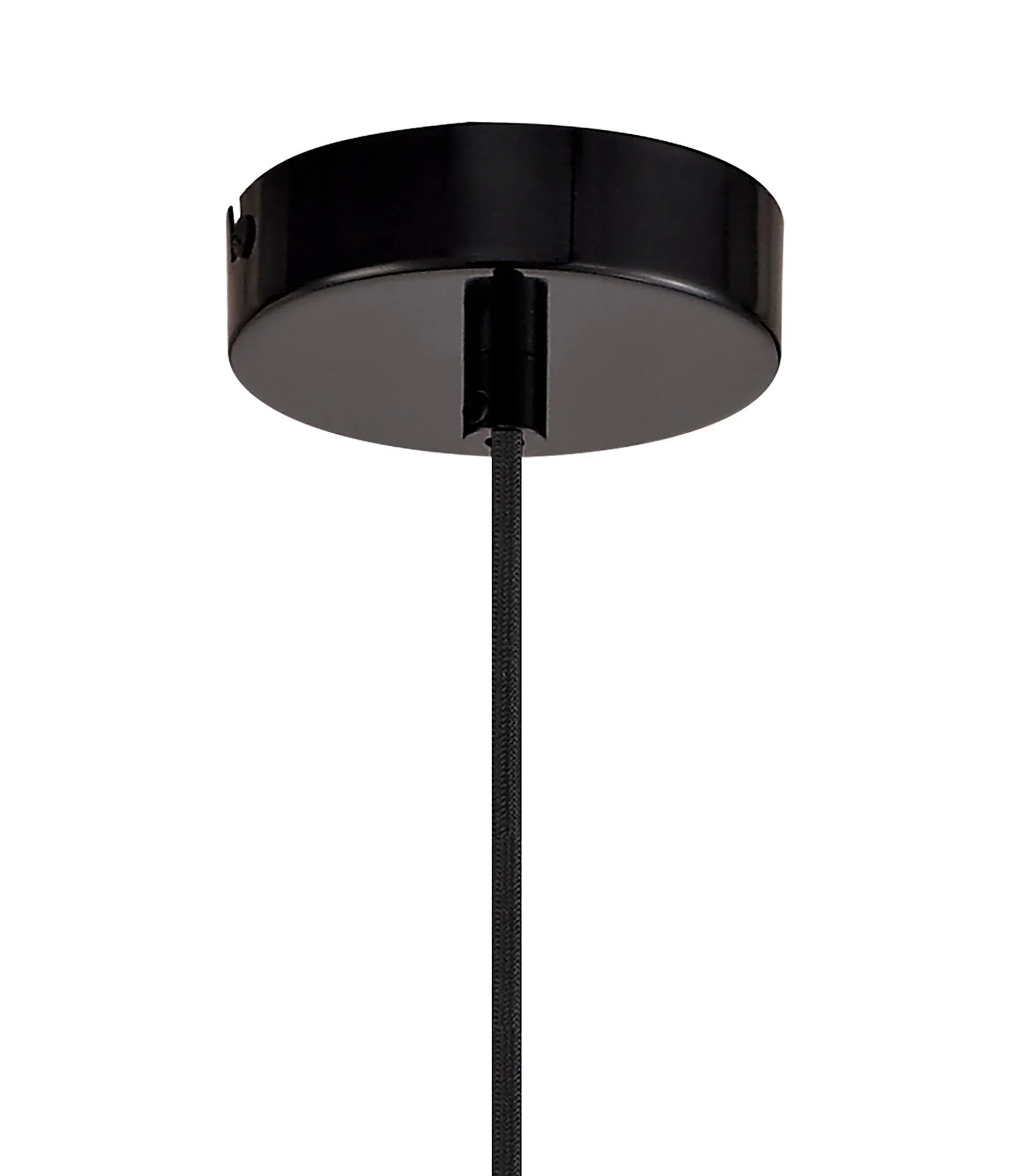 Equi Single Large Pendant, 1 Light Adjustable E27, Gloss Black/Gloss White - Image 3