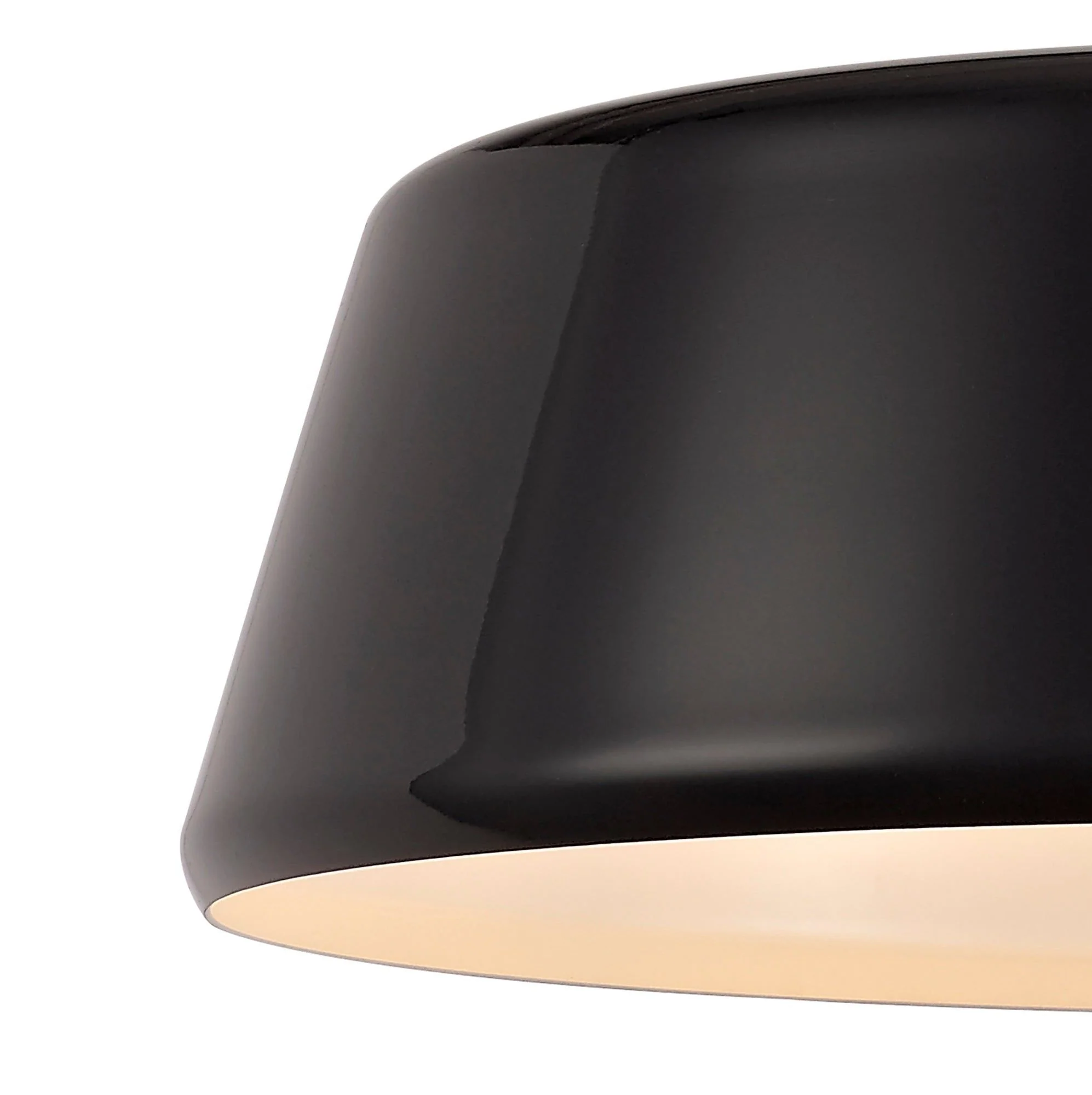 Equi Single Large Pendant, 1 Light Adjustable E27, Gloss Black/Gloss White - Image 4