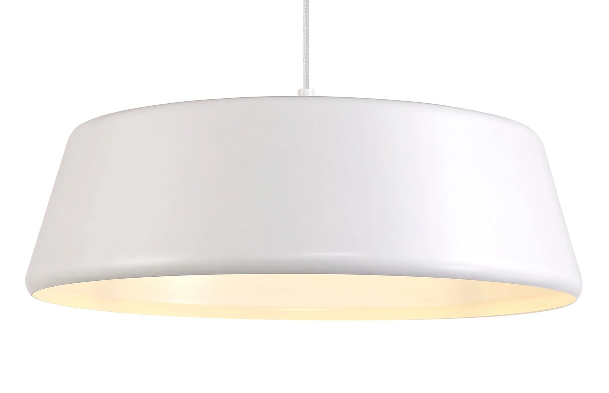 Equi Single Large Pendant, 1 Light Adjustable E27, Gloss Black/Gloss White - Image 6