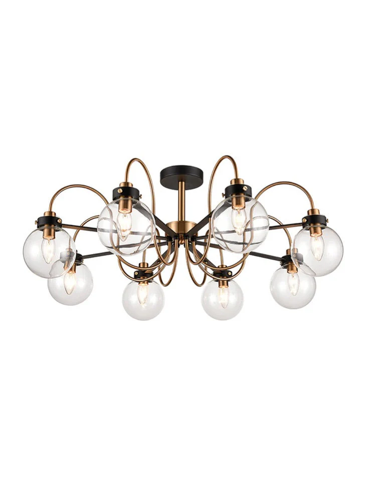 Equin 3/5/8Lt Semi Flush Light - Black & Gold Finish - Image 3