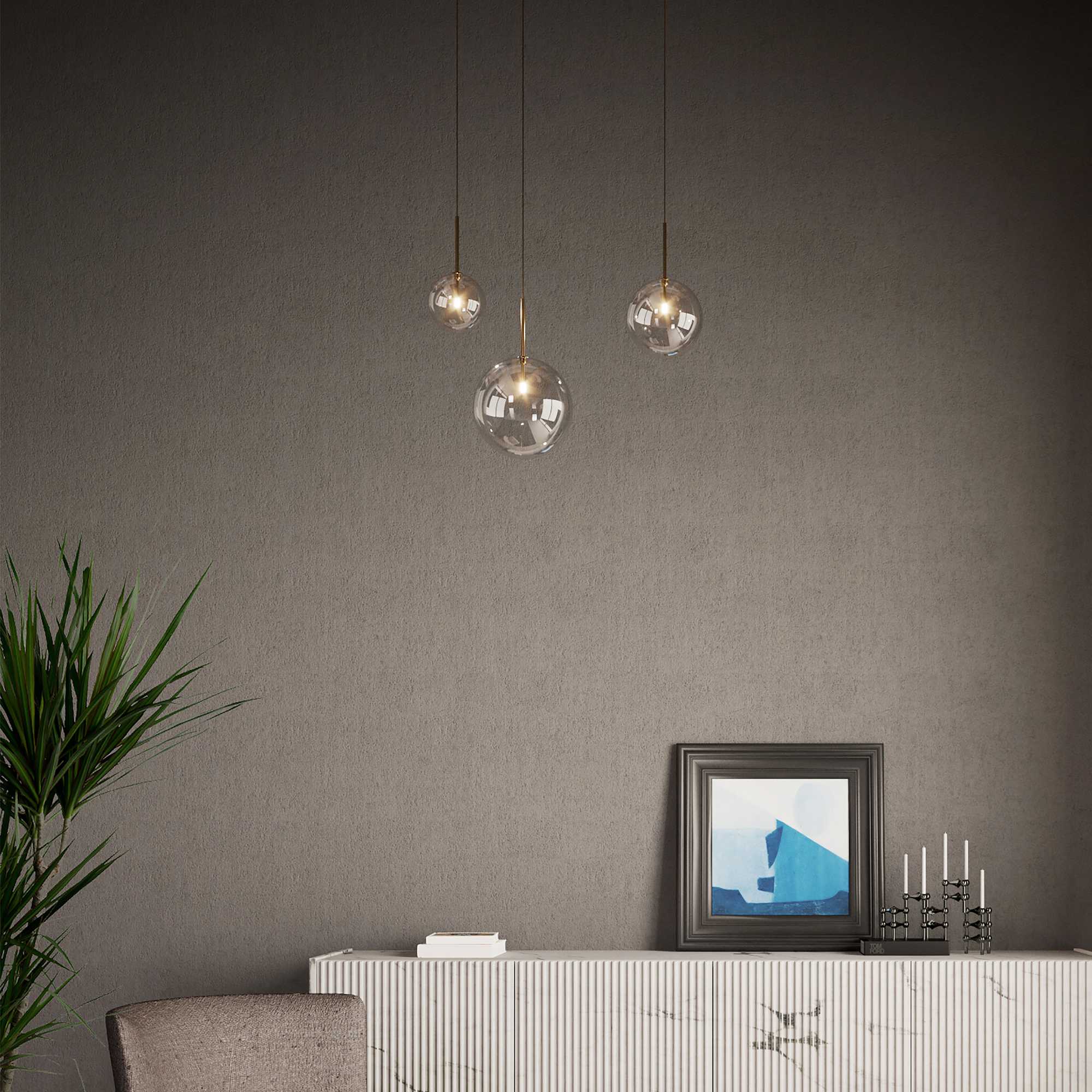 Equinoxe 1Lt Chrome/Brass Single Pendant - Various Sizes - Image 4