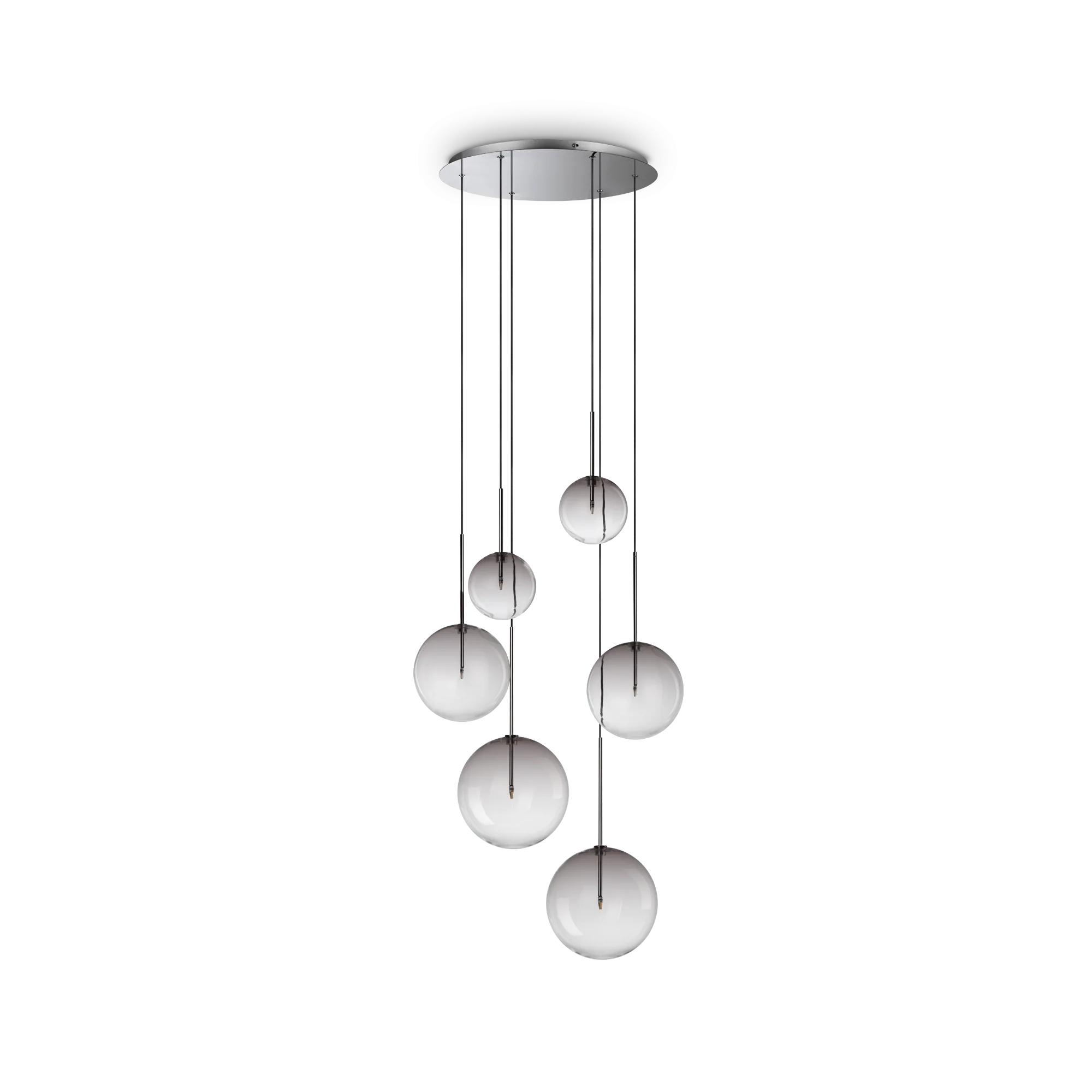 Equinoxe 6Lt Cluster Pendant - Antique Brass/Chrome - Image 2