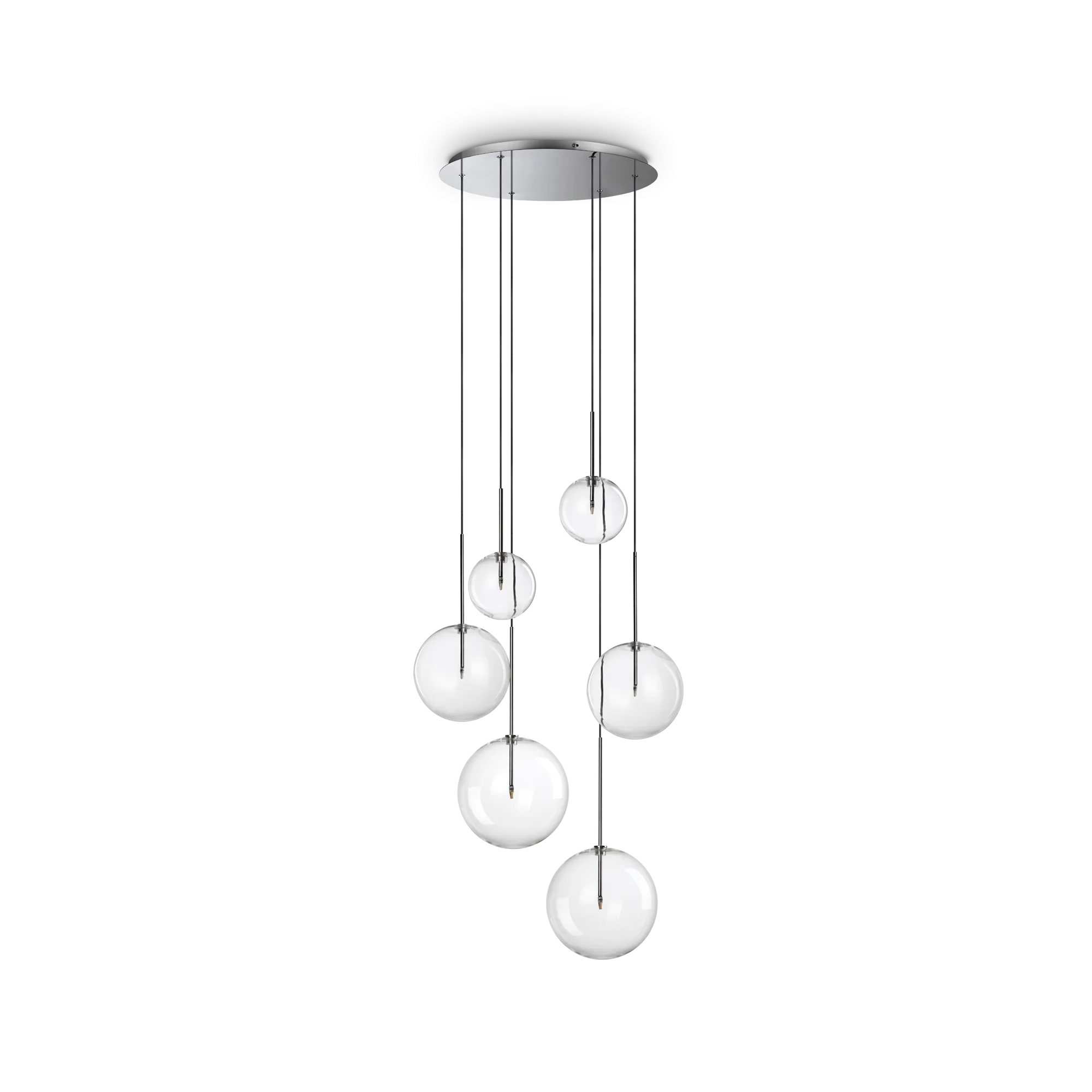 Equinoxe 6Lt Cluster Pendant - Antique Brass/Chrome - Image 4