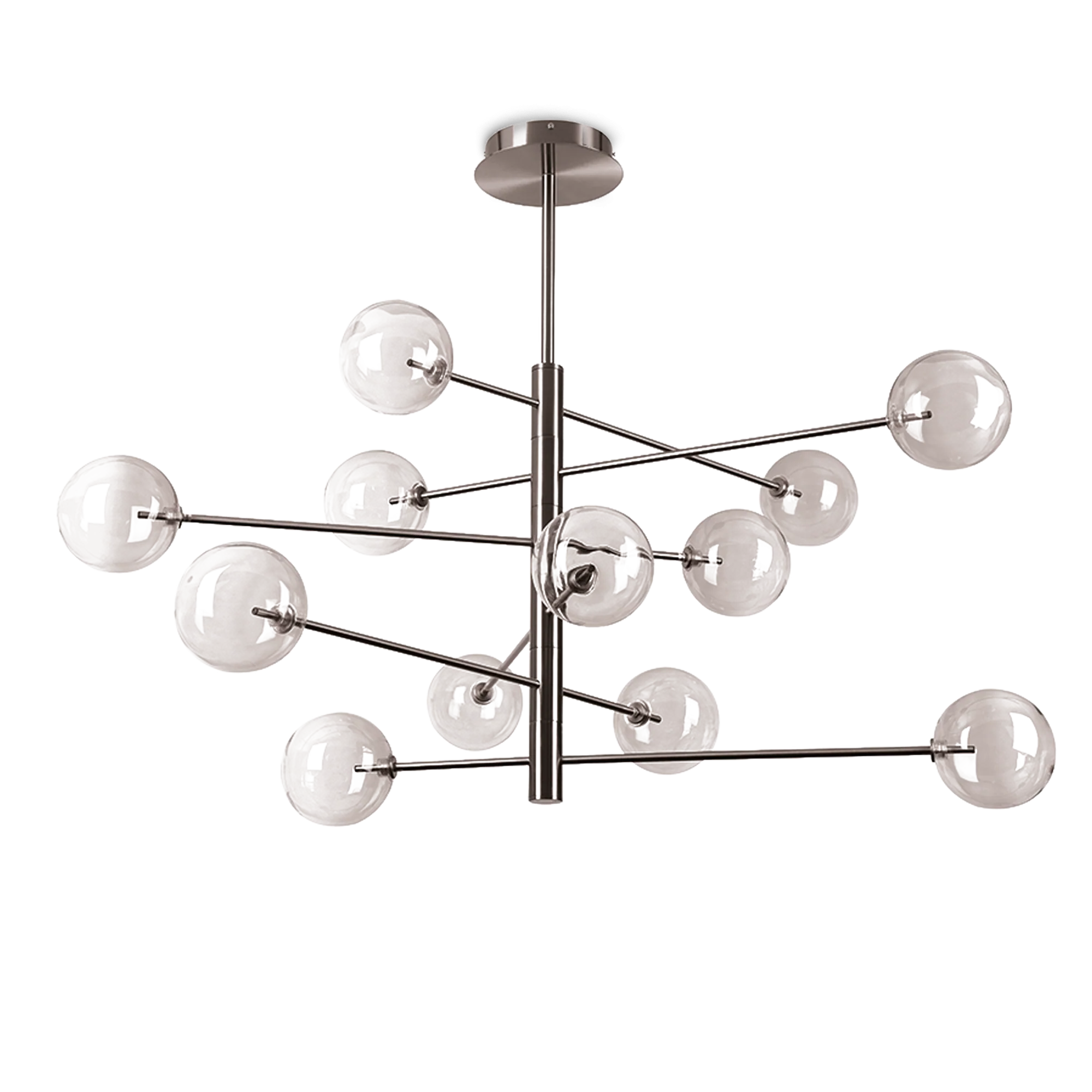 Equinoxe 8/12Lt Centre Ceiling Light  - Antique Brass/Chrome - Image 2