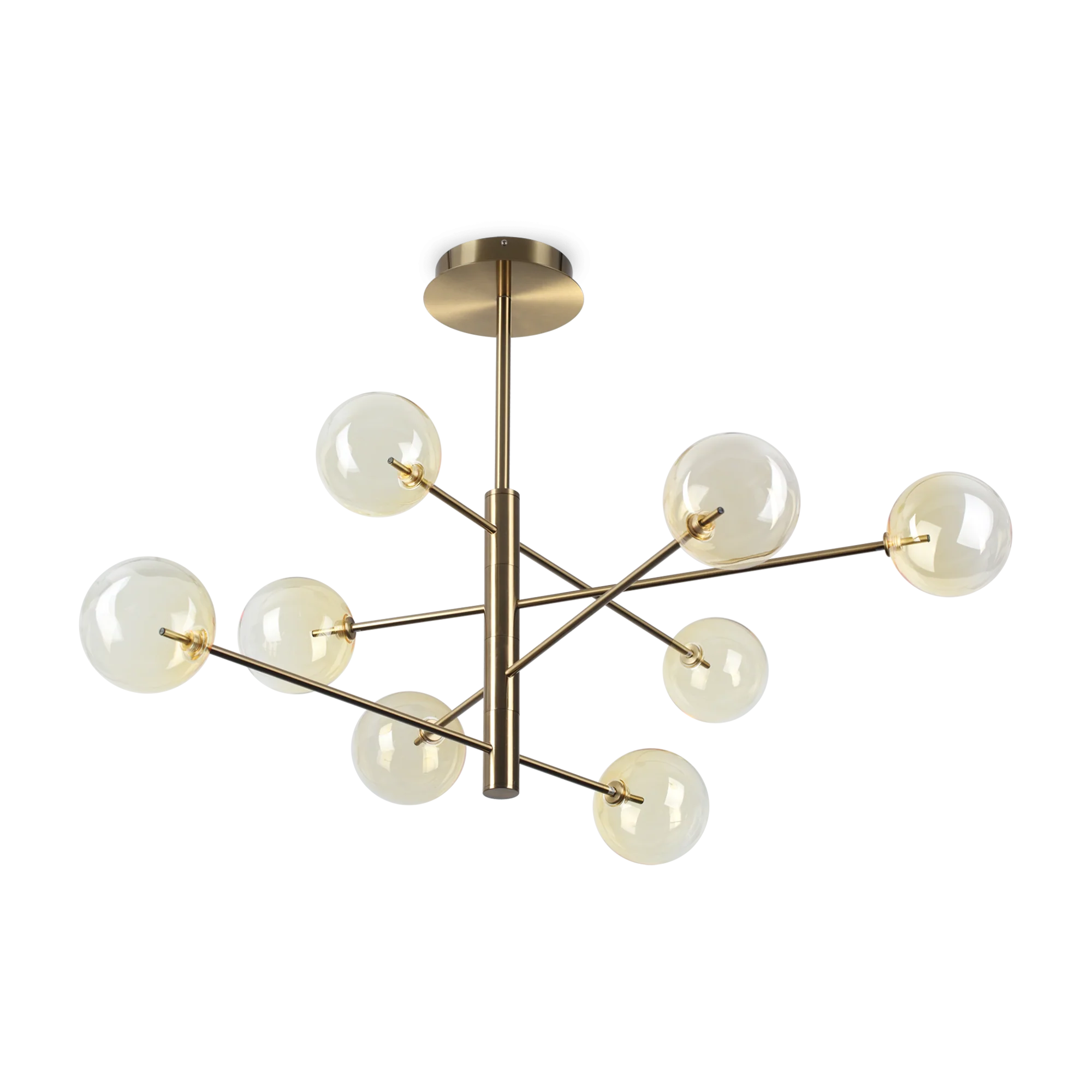 Equinoxe 8/12Lt Centre Ceiling Light  - Antique Brass/Chrome - Image 3