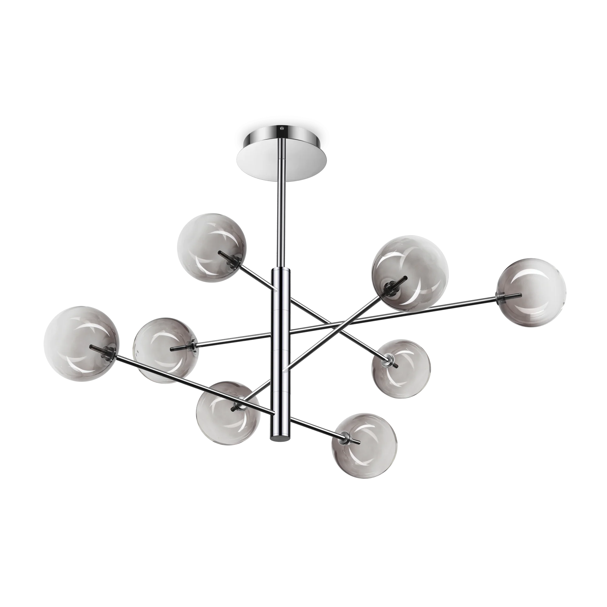 Equinoxe 8/12Lt Centre Ceiling Light  - Antique Brass/Chrome - Image 4