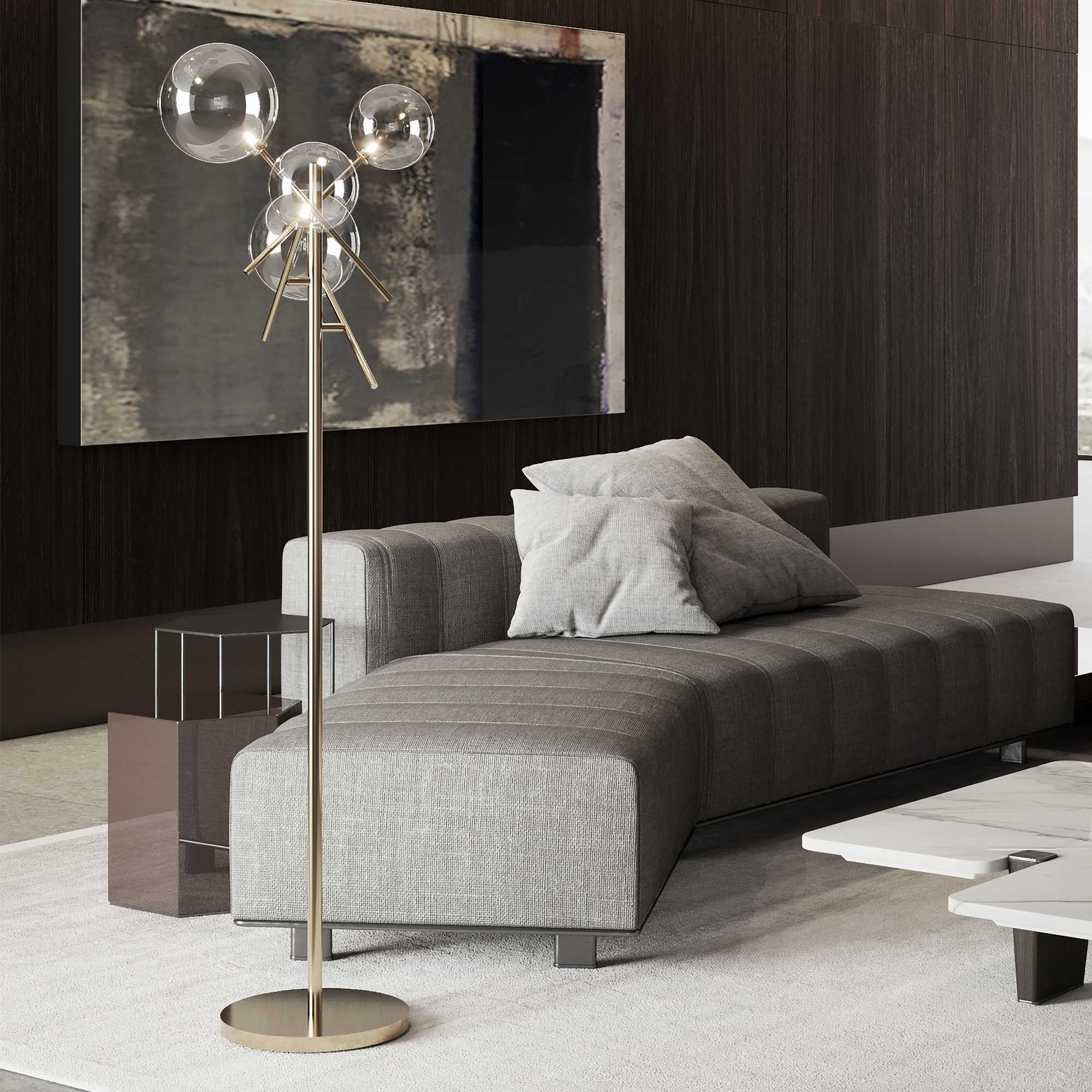 Equinoxe Floor Lamp - Chrome/Brass Finish - Image 3