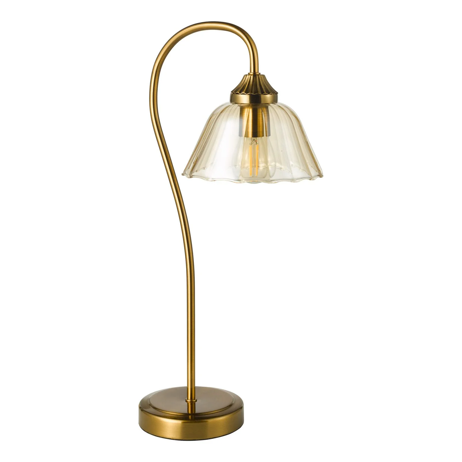 Erika Table Lamp-  Antique Bronze and Amber Glass - Image 2