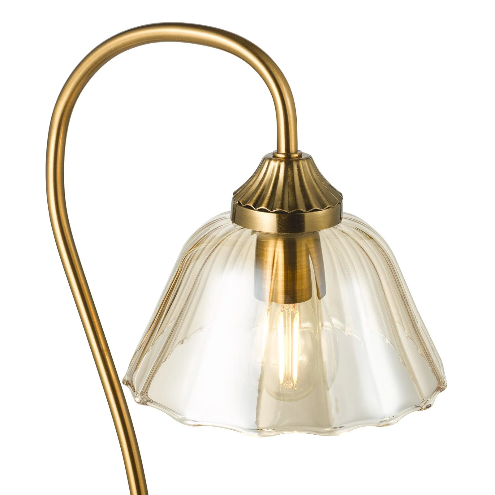 Erika Table Lamp-  Antique Bronze and Amber Glass - Image 3