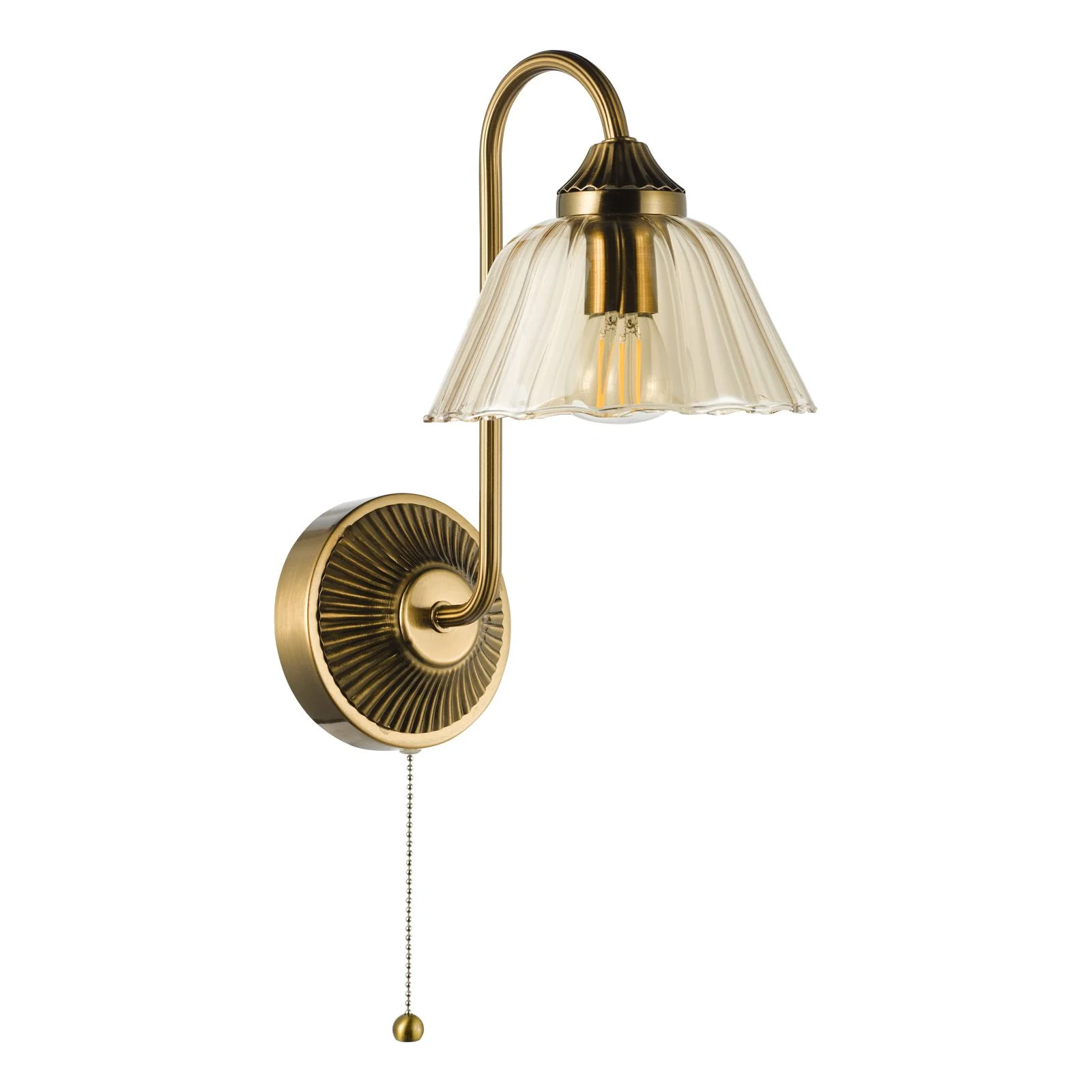 Erika Wall Light- Antique Bronze and Amber Glass - Image 2