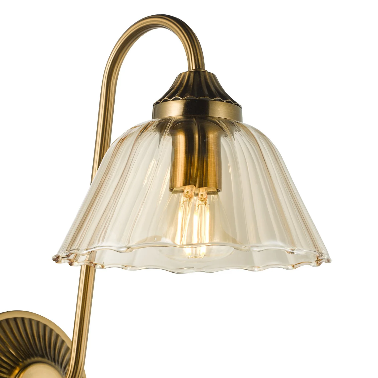 Erika Wall Light- Antique Bronze and Amber Glass - Image 4