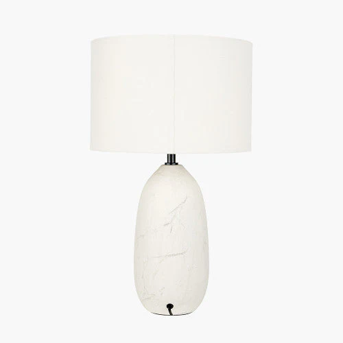 Erika White Vintage Textured Ceramic Table Lamp - Image 2