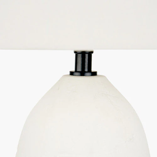Erika White Vintage Textured Ceramic Table Lamp - Image 3