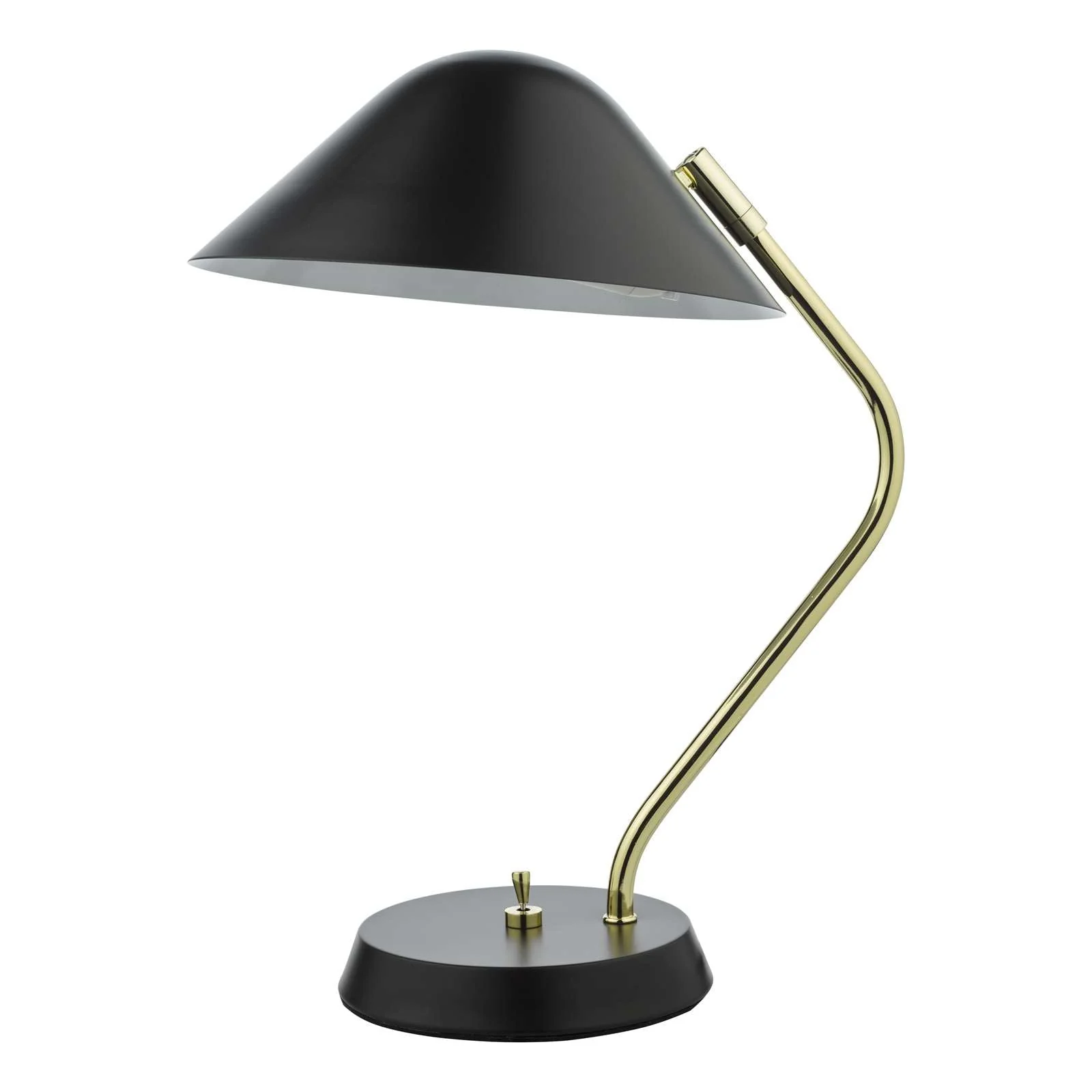 Erna Task Table Lamp Polished Brass Satin Black E14 - Image 2