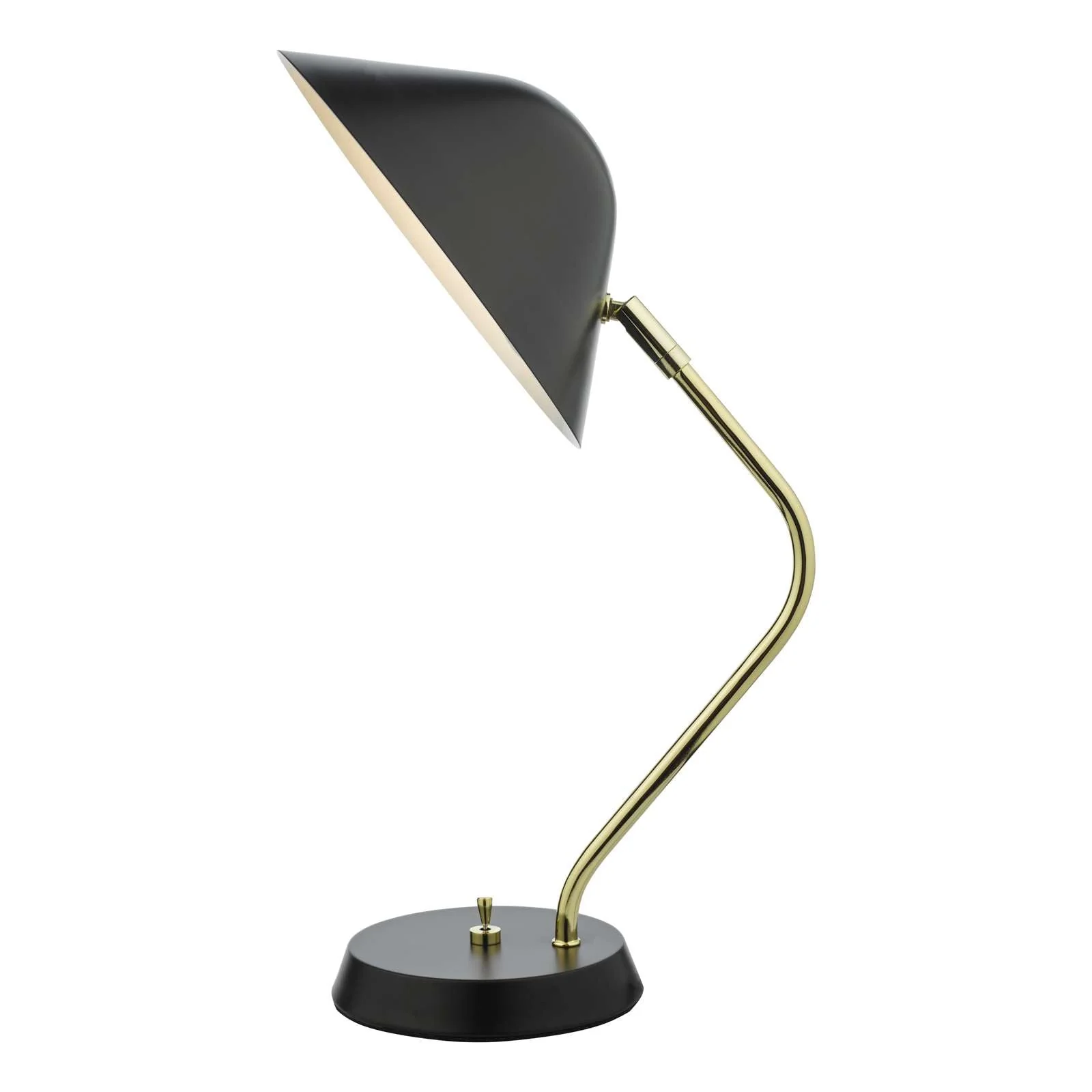Erna Task Table Lamp Polished Brass Satin Black E14 - Image 5