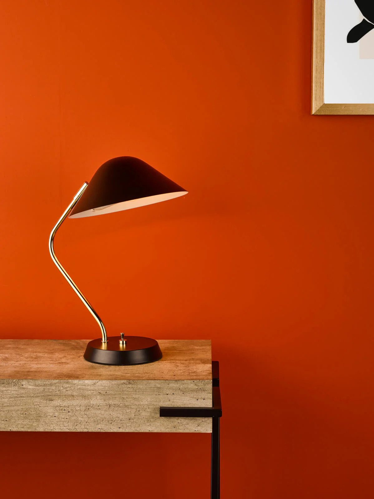 Erna Task Table Lamp Polished Brass Satin Black E14 - Image 6