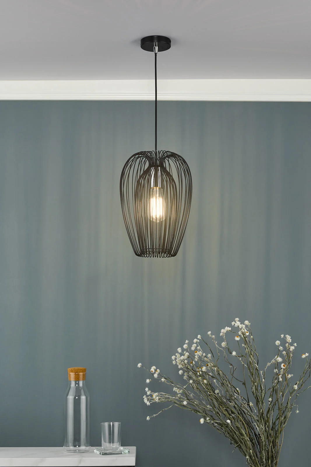 Ero 1 Light Pendant -  Black Finish - Image 3
