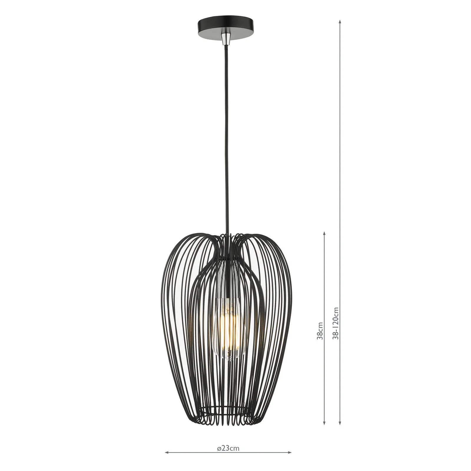 Ero 1 Light Pendant -  Black Finish - Image 4