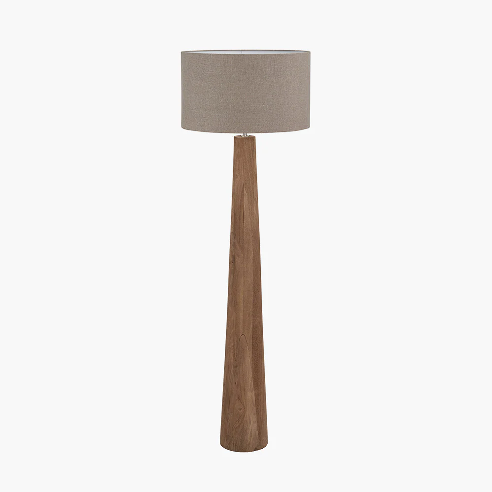 Esha Wood Floor Lamp Base - Choice of Shades - Image 2