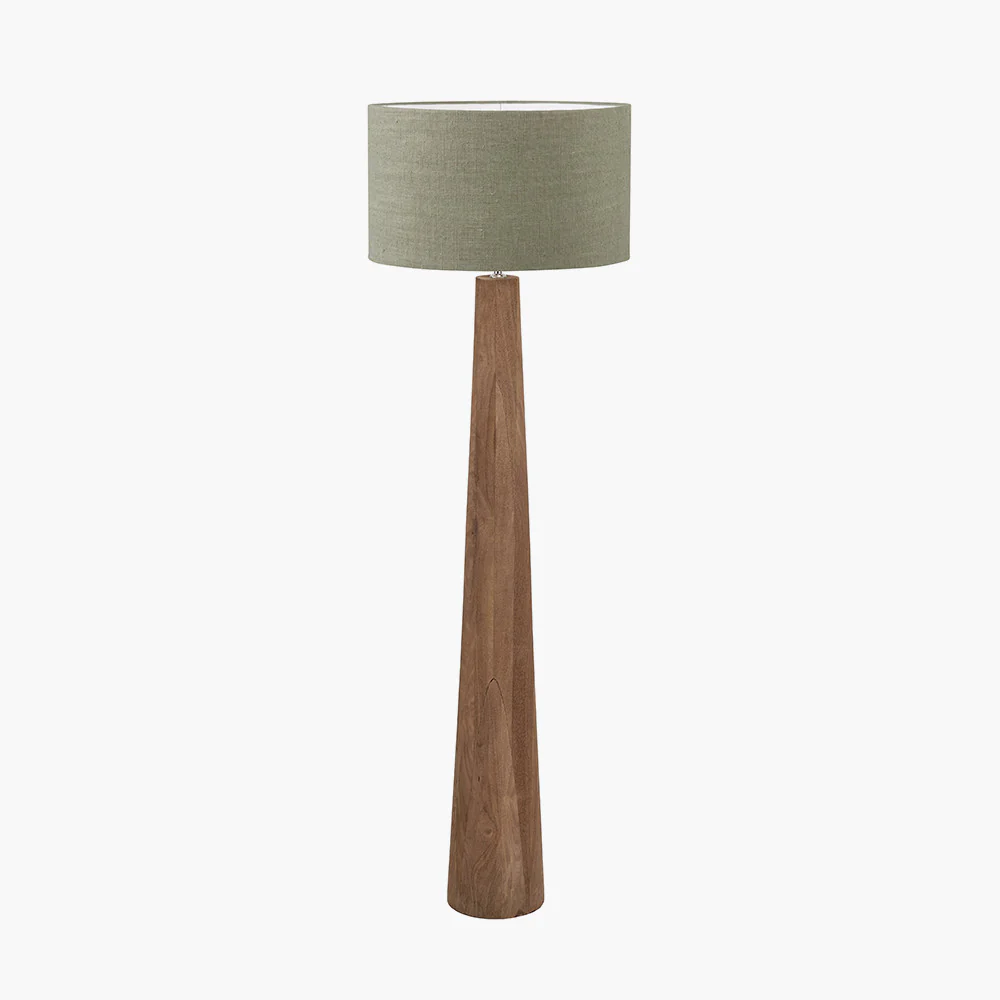 Esha Wood Floor Lamp Base - Choice of Shades - Image 3