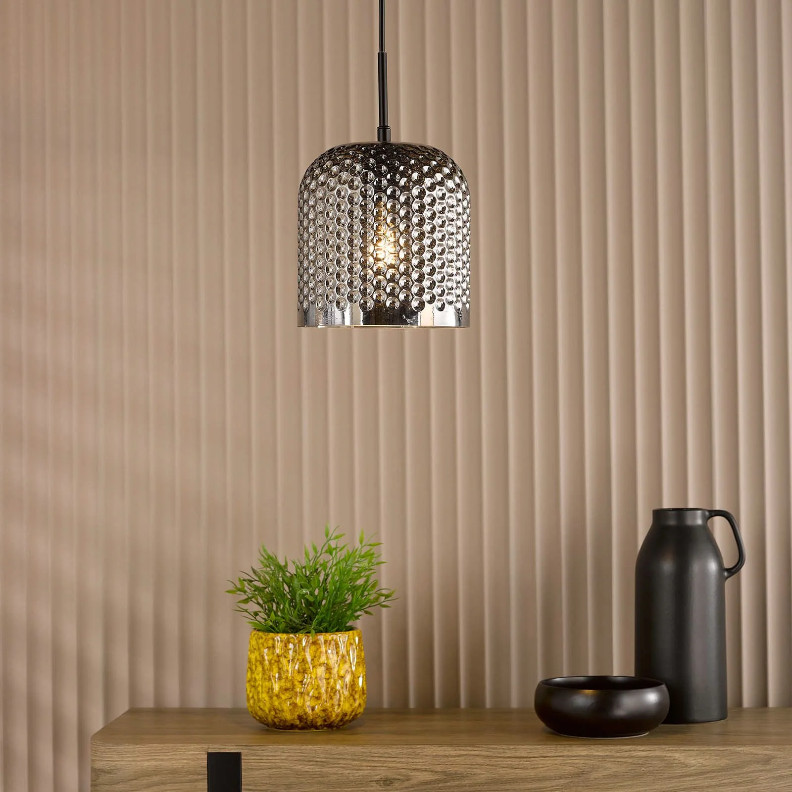 Esila Pendant Light-  Matt Black and Smoked Glass - Image 4