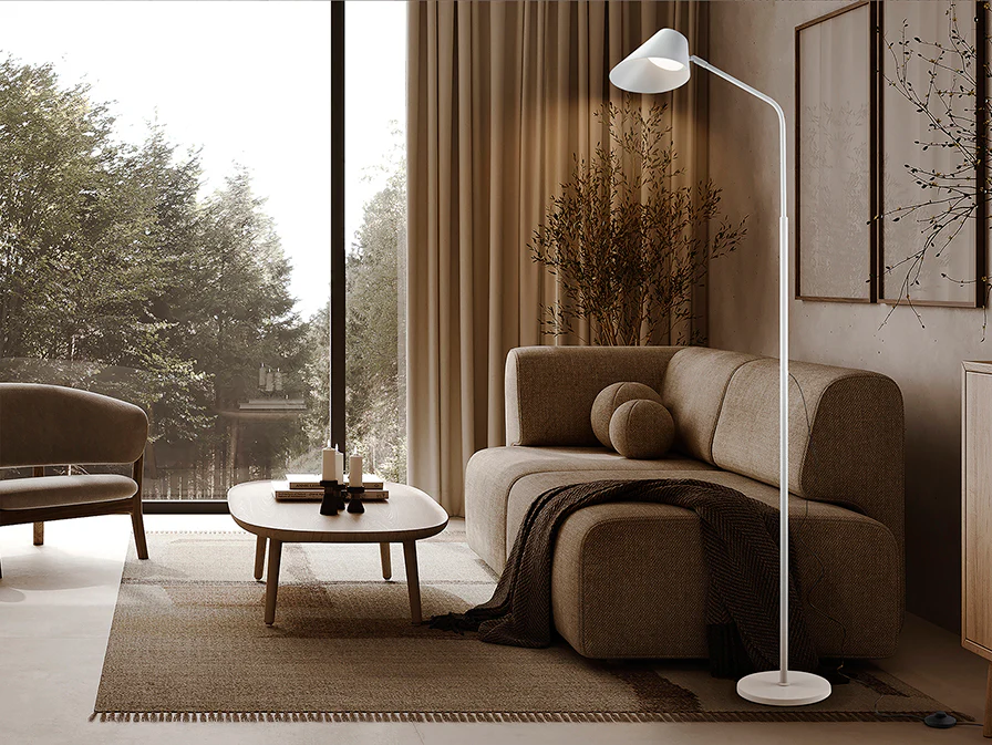Esino 1Lt Floor Lamp- White Finish - Image 2