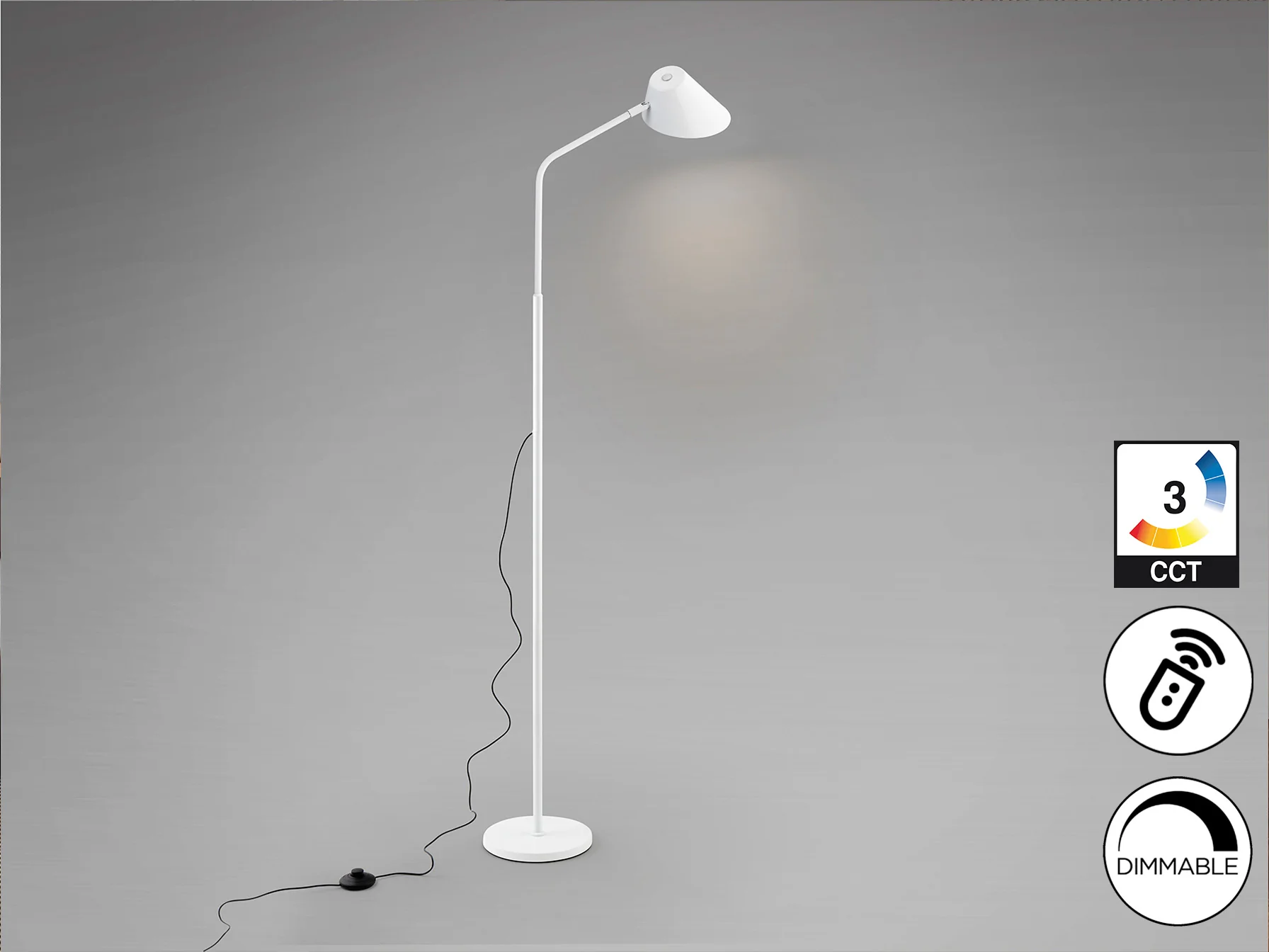Esino 1Lt Floor Lamp- White Finish - Image 3