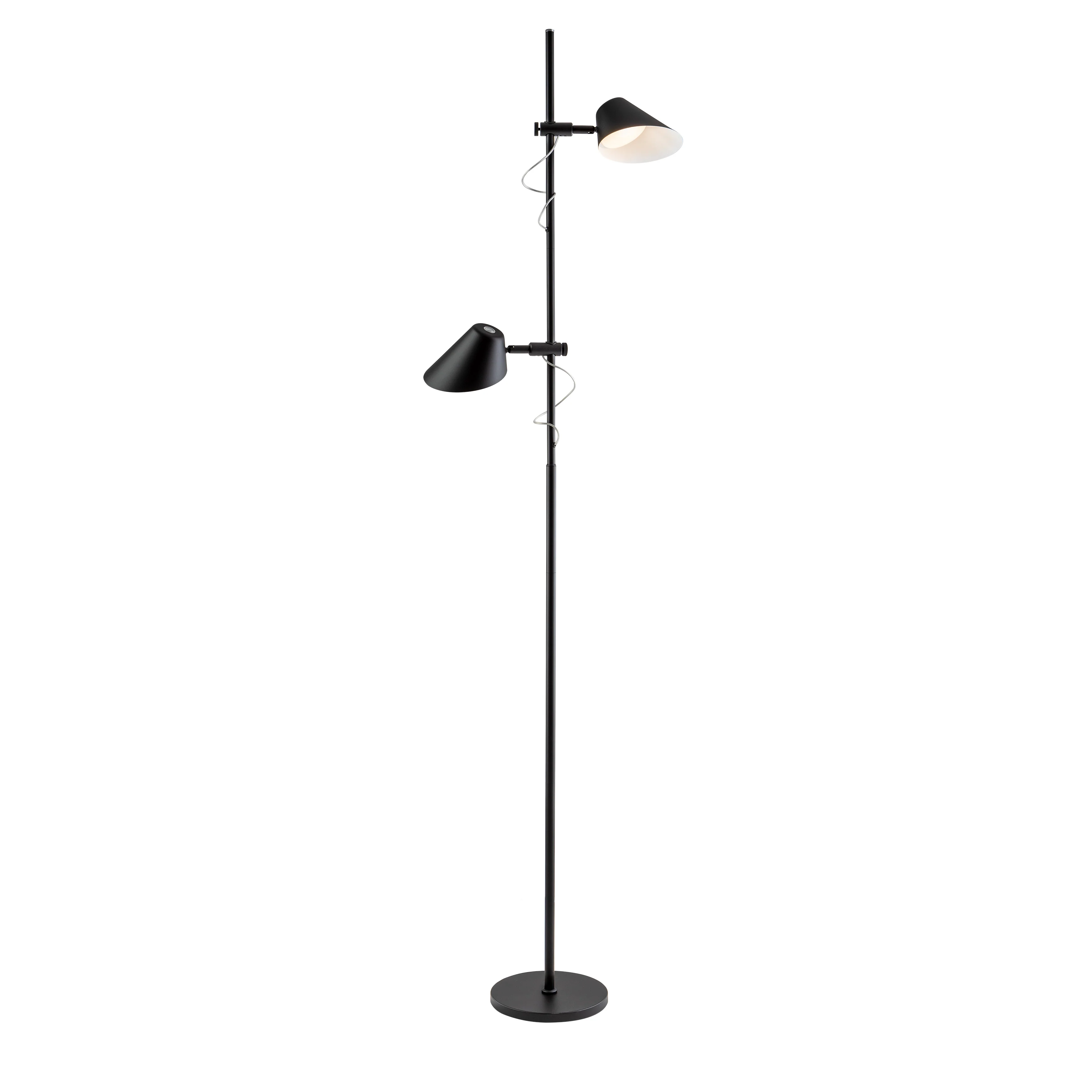 Esino 2Lt Floor Lamp- Black/ White Finish - Image 5