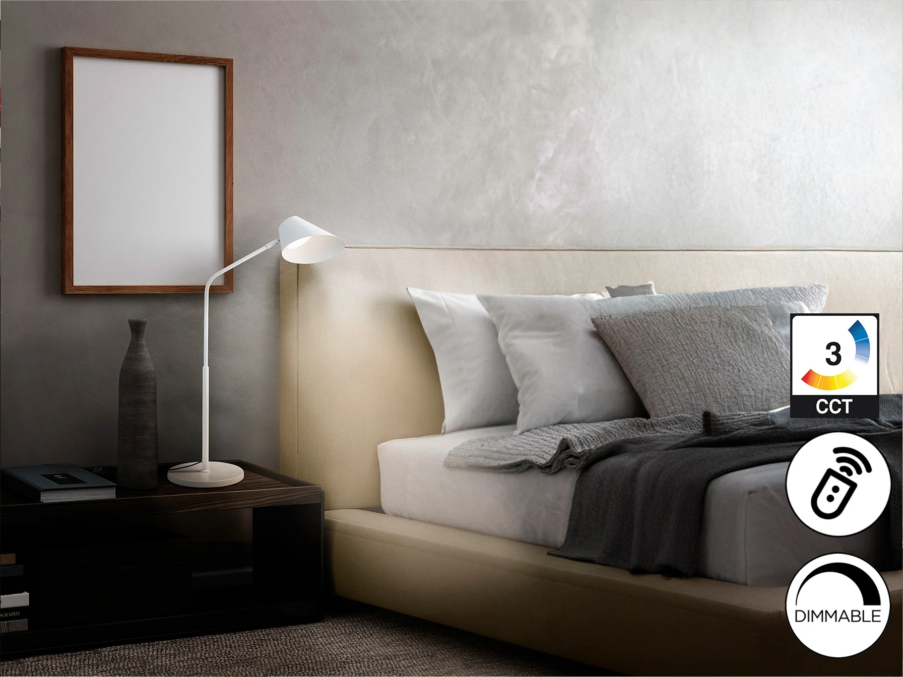 Esino Table Lamp- Black/White - Image 6
