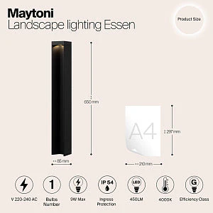 Essen LED Bollard Light 3000K IP54 - Image 3