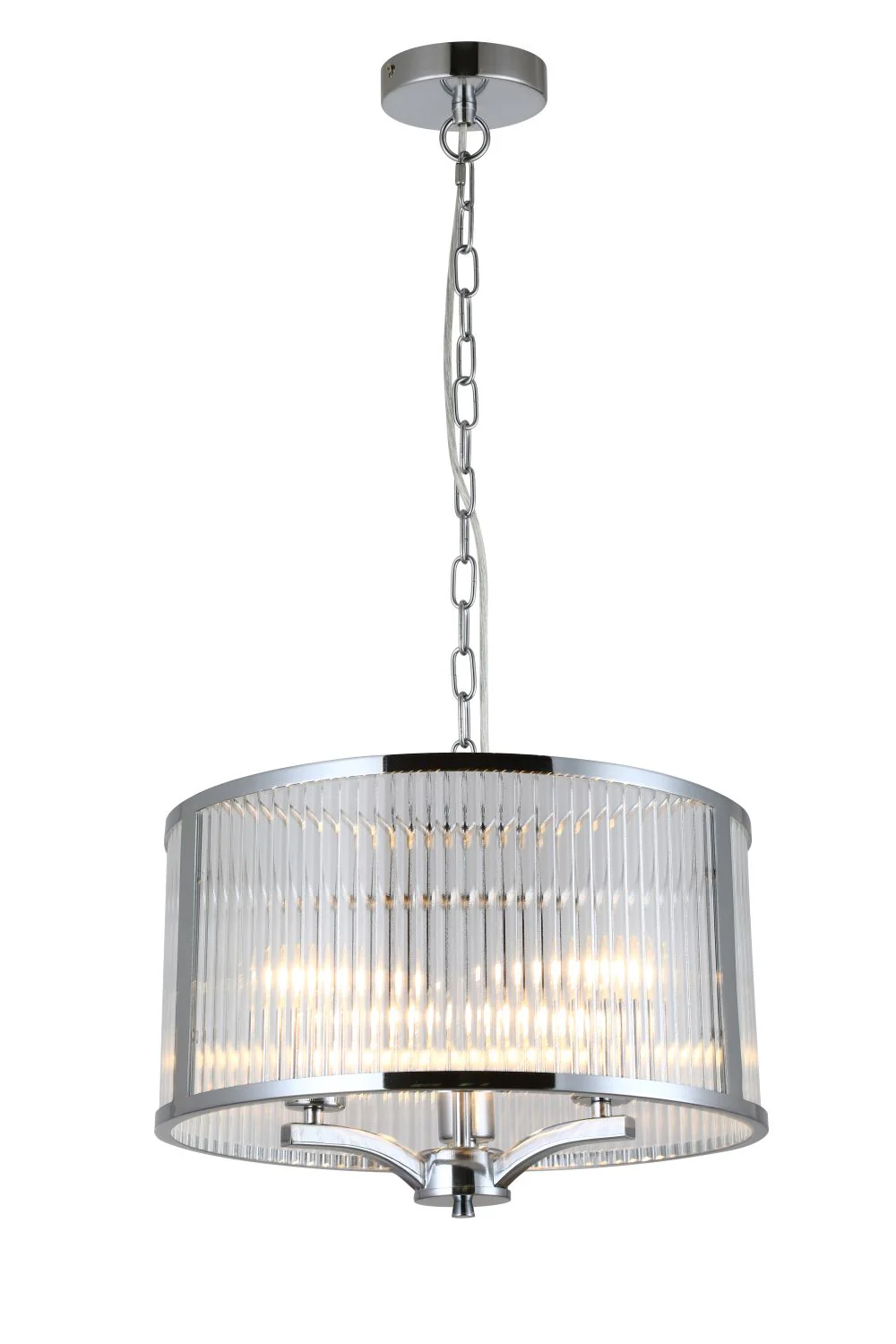 Essie 3Lt Hanging Ceiling Light  - Chrome / Satin Brass - Image 2