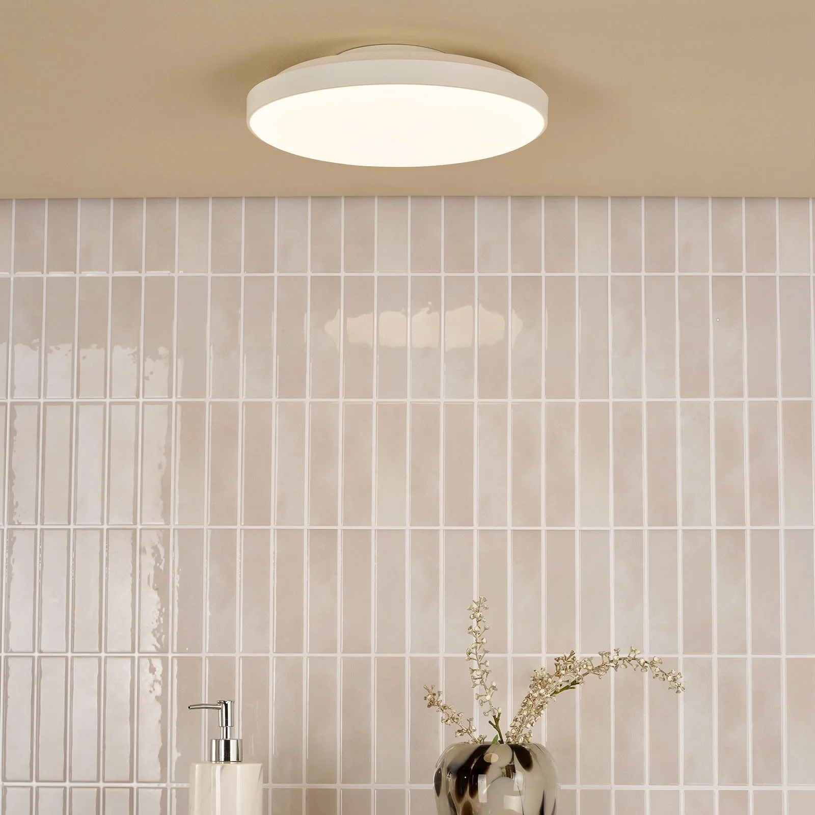 Essien IP44 LED Flush Light- White/ Black Finishes - Image 3