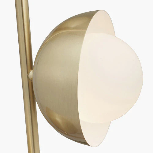 Estelle Brushed Brass Metal and White Orb Dome Floor Lamp - Image 3