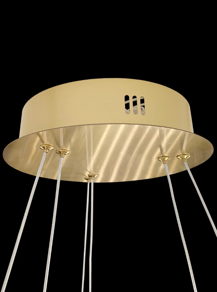 Estevan 600mm/800mm Satin Brass LED Pendant/ Double Tiered - Image 10